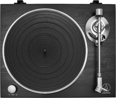 Програвач вінілу Audio-Technica AT-LPW30 з ремінним приводом, дерев'яний корпус, чорний колір