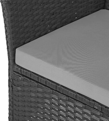 Лавка садова SVITA Chicago з поліротангу чорного кольору для саду та тераси