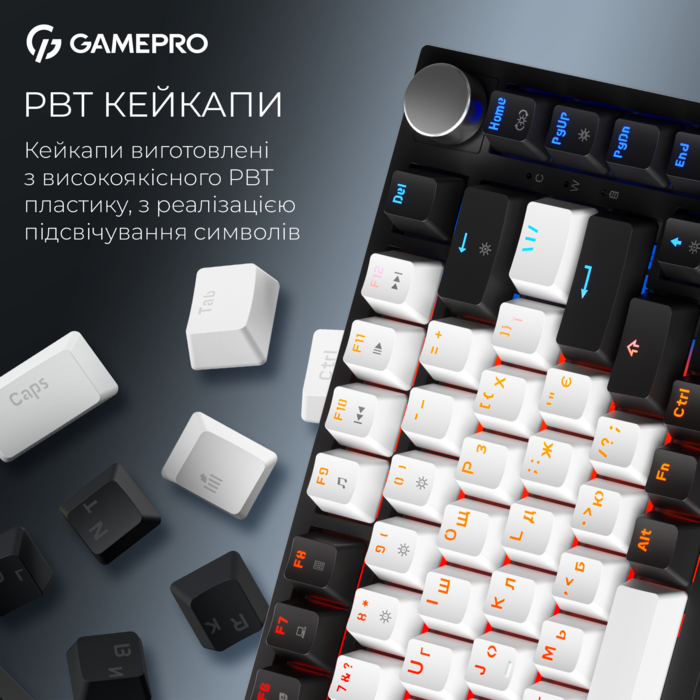 Бездротова механічна клавіатура GamePro MK160 QLAB Sakura Switch Black