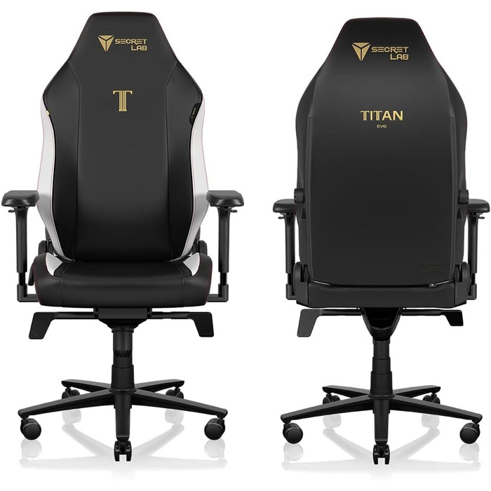Крісло ігрове Secretlab Titan Evo Classic - чорне, штучна шкіра, регульоване, ергономічне, з 4D підлокітниками, магнітною подушкою для голови та підтримкою попереку