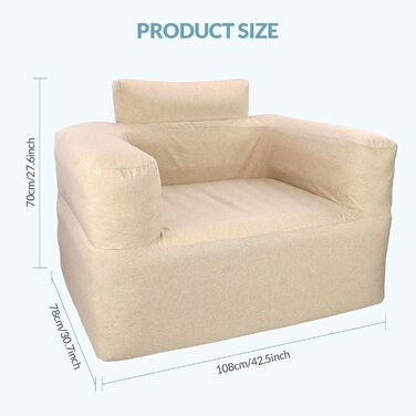 Надувне надувне ліжко Надувний диван, надувний шезлонг з електричним повітряним насосом, надувний диван на дивані для кемпінгу для дорослих і дітей, підходить для внутрішнього зовнішнього середовища (180 * 70 * 50 см) (BP202)
