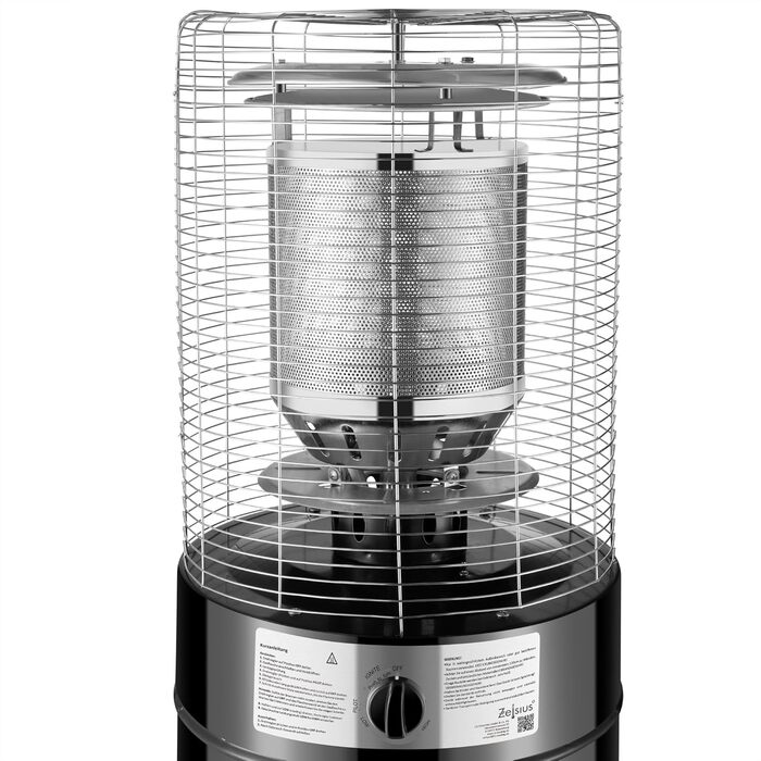 Газовий обігрівач Zelsius 'Zermatt' 11 кВт - для тераси, балкону та саду (Газовий балон не входить у комплект)