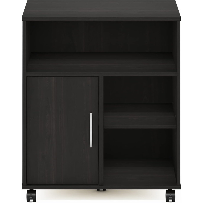 Підставка для комп'ютера та принтера Furinno Econ Home Office з роликами, 3-рівнева з дверцятами (Espresso)