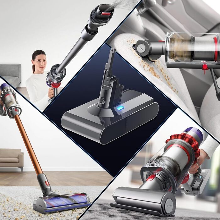 Акумулятор V10 6000 мАг для пилососа серії Dyson V10, змінна батарея з фільтромщіткою