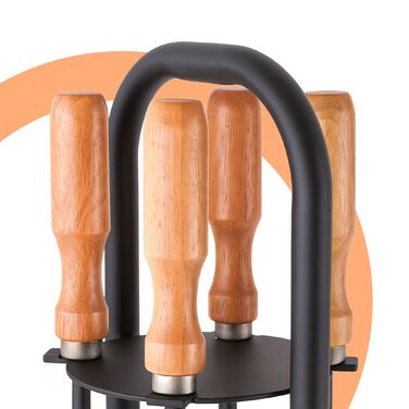 Набір для каміну Relaxdays, 5 предметів з дерев'яними ручками