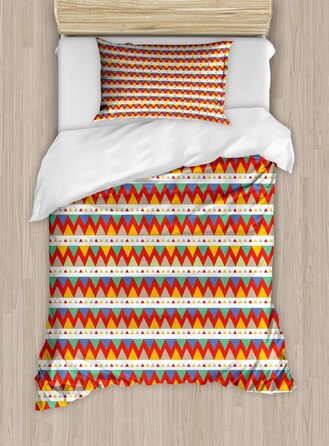 Підковдра Комплект Двоспальне ліжко, шевронні зигзаги, м'яка форма Найвища якість Підковдра з 2 предметів з 1 наволочкою, 170 x 220 см - 75 x 50 см, багатобарвний