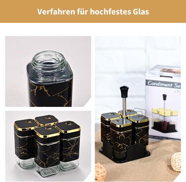 Набір скляних контейнерів для спецій Miorkly з нержавіючої сталі (8 шт.)