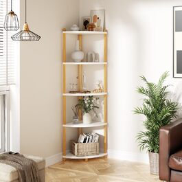 Стелаж Руічан з 5 полицями, 143.5 x 29 x 29 см, білий. Підійде для кухні, ванної, вітальні, офісу.