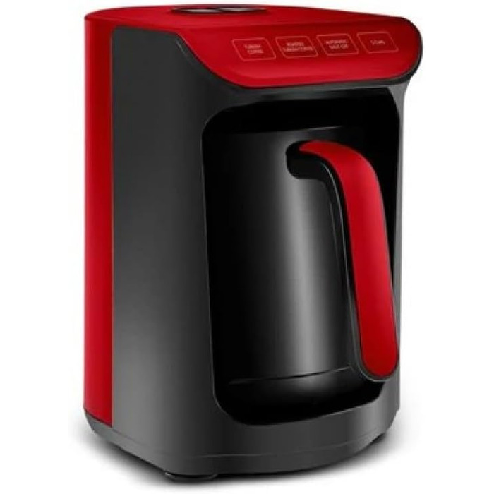 Кавомашина KARACA Hatır для приготування турецької кави з функцією обсмажування, 535W, 5 чашок, автоматичне нагрівання, чорно-червоний колір