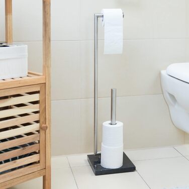 Тримач для туалетного паперу PIERRE, тримач для туалетного паперу, тримач для туалетного паперу окремо стоячий, мармур, ВхШхГ приблизно 74 x 20 x 20 см