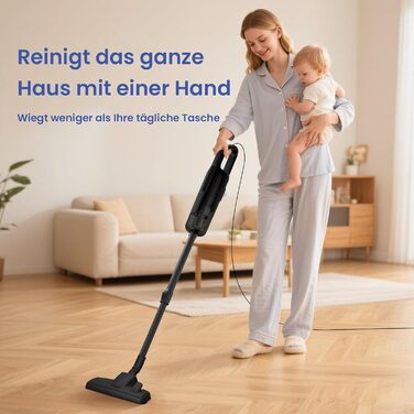 Версолайф C8PRO - пилосос з кабелем, 30000Pa/600W, 6-в-1, для твердих поверхонь, килимів та шерсті тварин, чорний