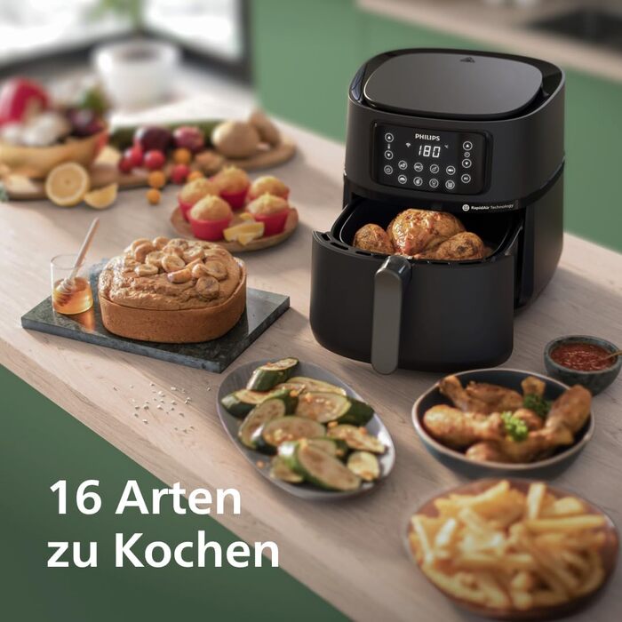 Фритюрниця Philips Airfryer 5000 XXL 7,2 л 16-в-1, Wi-Fi, 90% менше жиру, рецепти, Rapid Air