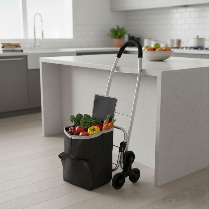 Relaxdays - Колісний візок для покупок зі сходами, об'єм 45 л