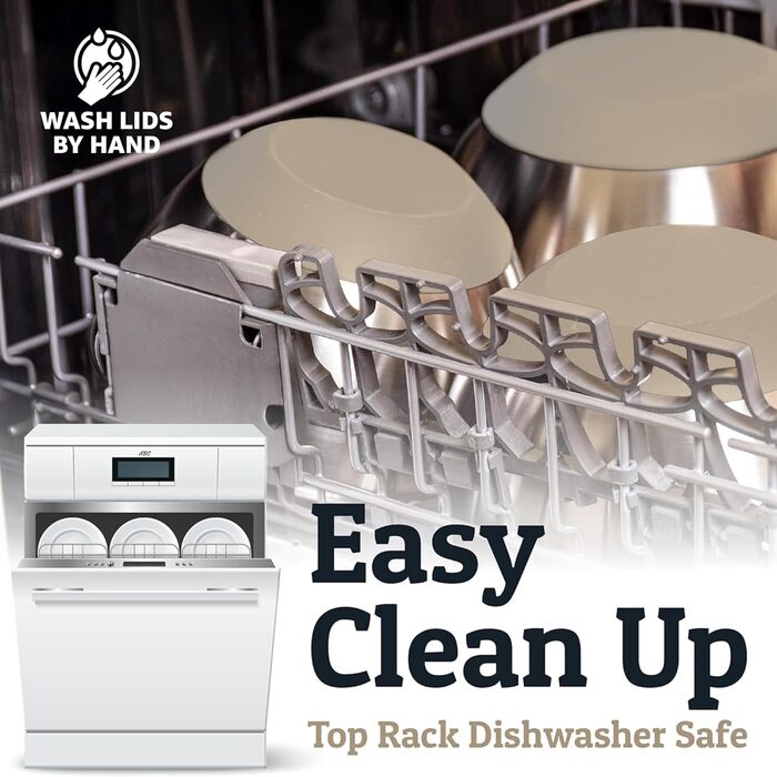 Набір міксерів Priority Chef з кришками, 6 шт. з неслизьким дном, набір міксерів з нержавіючої сталі, 6 герметичних кришок та 3 тертки, блакитний (Getaway Solids) (Хакі)