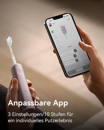 Laifen Wave - електрична звукова зубна щітка з 3 насадками, водонепроникна (IPX7), для дорослих (рожева)