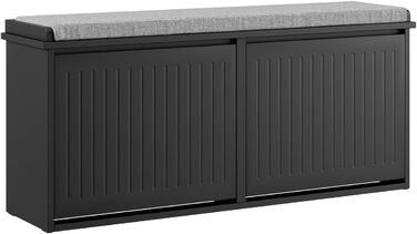 Взуттєва шафа SoBuy з 2 відкидними кришками, вузька, з 4 полицями, біла, 61x100x26 см, FSR165-W (з лавкою, чорна)