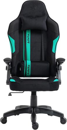 Крісло ігрове KRAKEN CHAIRS чорно-морського кольору, тканинне, ергономічне, для геймерів, вантажопідйомність 130 кг