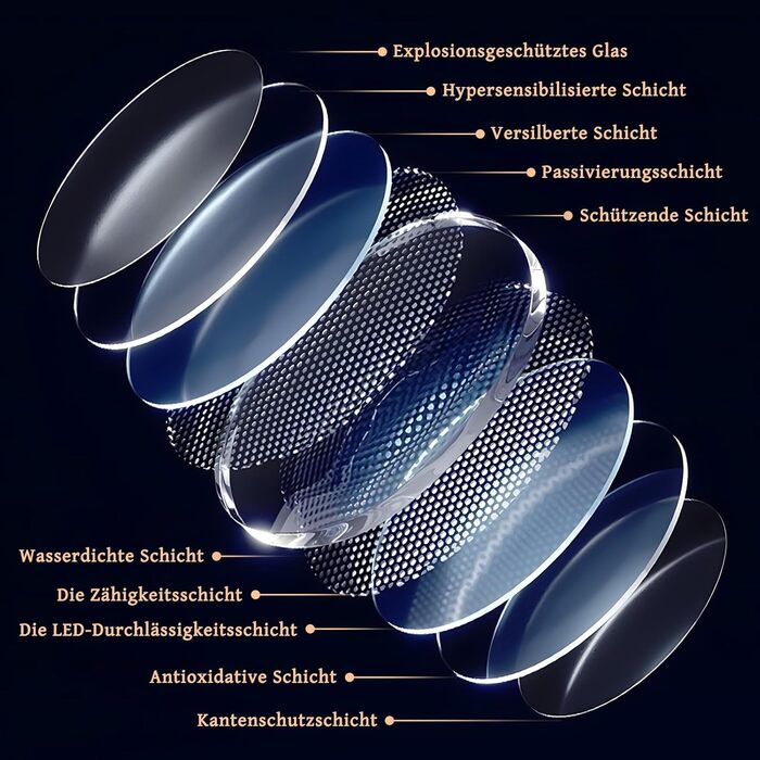 Круглий LED-дзеркало для ванної кімнати Mursche з підсвічуванням, 60 см, IP44, сенсорне регулювання, протизапотівальне покриття, 70x70 см