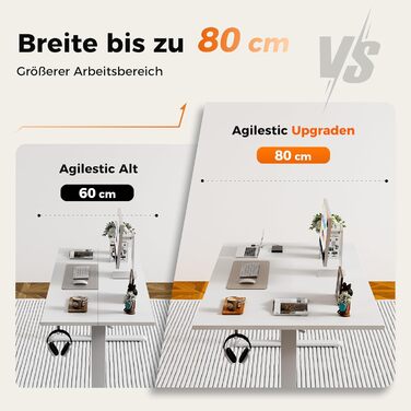 Регульований стіл Agilestic 160 x 80 см, електричний з пам'яттю, ергономічний, для комп'ютера, білий