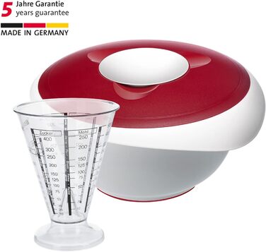 Набір для випічки Westmark Back-Set 4 шт. з мисками, вінчиком, мірним посудом та скребком/демідером, пластик, білий/червоний/прозорий