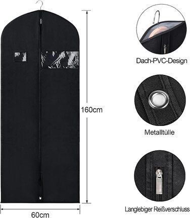 Чохли для одягу BOMEI PACK (60x160 см) - 4 шт. Захисні мішки для костюмів, піджаків та суконь.