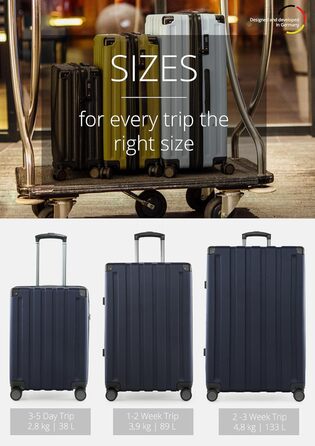 Набір валіз Hauptstadtkoffer Q-Damm (S+L) - 2 шт., TSA, темно-синій колір, Rollkoffer, валіза для подорожей