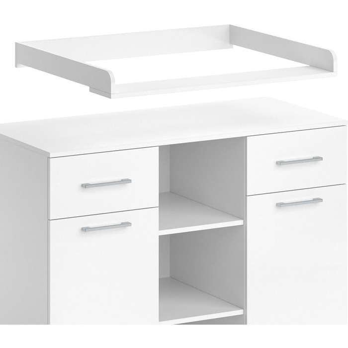 Комод-гойдалка Vicco Leonie з люлькою, білий, 113 x 100 см