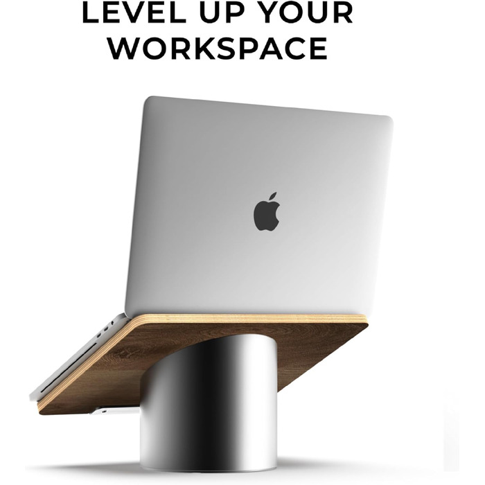 Підставка для ноутбука HumanCentric на стіл: алюміній, сірий колір, ергономічна, сумісна з MacBook, для комфортної роботи