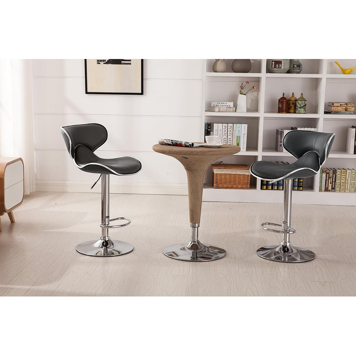 Барний стілець Roundhill Furniture Masaccio з оббивкою з штучної шкіри, поворотний, з регулюванням висоти, сірий, набір 2 шт.