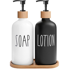 Набір для ванної кімнати MOMEEMO: дозатор мила, бамбукова помпа, лоток (чорний)