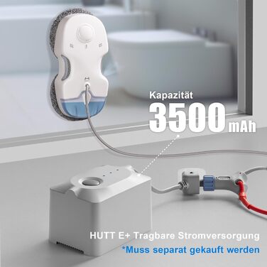 Робот для миття вікон HUTT C65 з функцією розпилення, пульт дистанційного керування, резервуар 80 мл, 10 шт. ганчірка, футляр