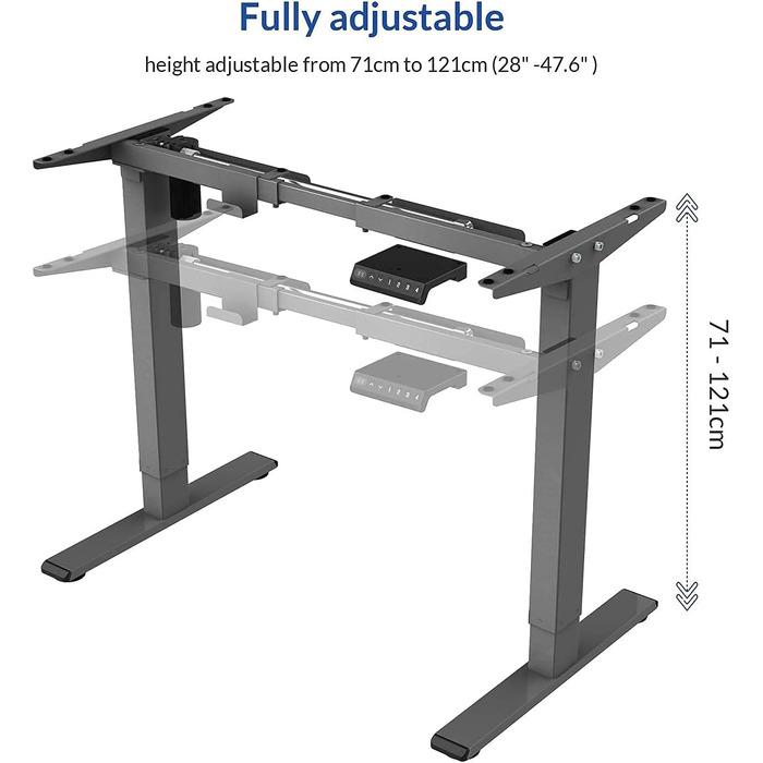Стол робочий електричний регульований FLEXISPOT EF1 140x80 см - Магогоний, сірий каркас, пам'ять, швидка збірка