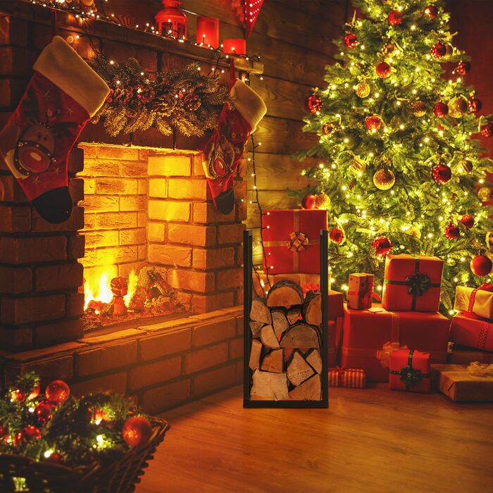 Стильна металева полиця для дров Relaxdays