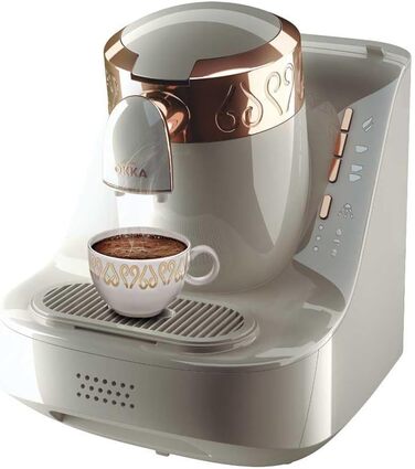 Кавомашина Arzum Okka: автоматична, 3 розміри порцій, самоочищення, 950 мл, білий колір