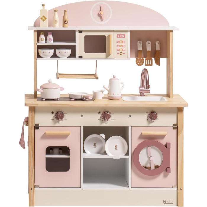 Дерев'яна дитяча кухня ROBUD з реалістичним аксесуаром. Ігровий набір для дітей, сучасний дизайн, подарунок від 3 років.