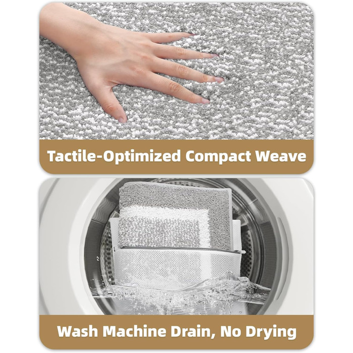 Килимок для ванної кімнати COLOR&GEOMETRY 60 x 110 см, сірий, нековзний, швидковисихаючий