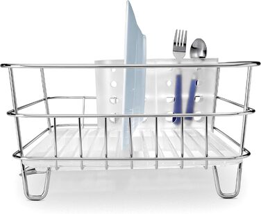 Сушарка для посуду simplehuman KT1104 компактна, пластик, 5 років гарантії, матова сталь