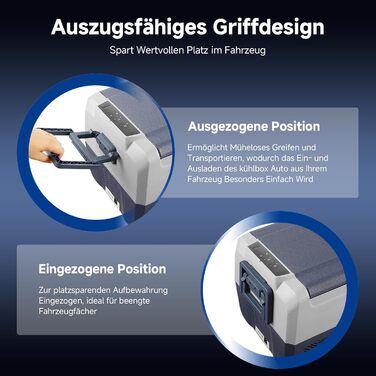 Автомобільний компресорний холодильник AAOBOSI 50л з Wi-Fi, 12/24V та 220V, охолодження до -20°C для авто, вантажівок, кемпінгу, з двома зонами