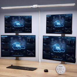 LED настільна лампа EYOCEAN 24W з гнучкою ніжкою та сенсорним керуванням для роботи, читання та дизайну, 80 см, білий колір