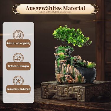 Кімнатний фонтан-водоспад з рослинами: для вітальні, спальні, офісу, кафе