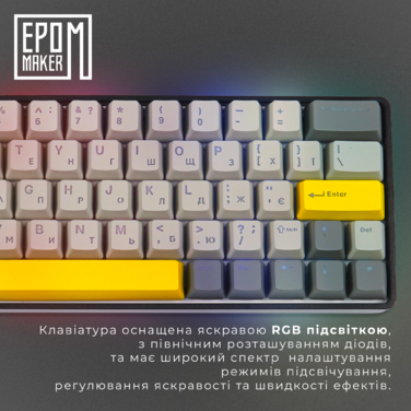 Клавіатура механічна бездротова EPOMAKER EP64 Mulan Black (EP64-B-M)