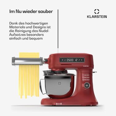 Кухонна машина Klarstein Chiara 1600W з чашею 5л з нержавіючої сталі, 12 швидкостей, LCD-дисплеєм, тиха робота (≤72 dB), набір для випічки, корпус з алюмінію, сірий колір