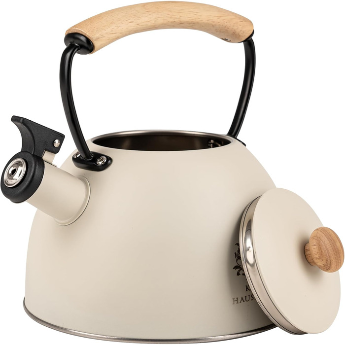 Електричний чайник Karl Hausmann 2.5L з автоматичним свистком - нержавіюча сталь, для індукційних, газових та електричних плит