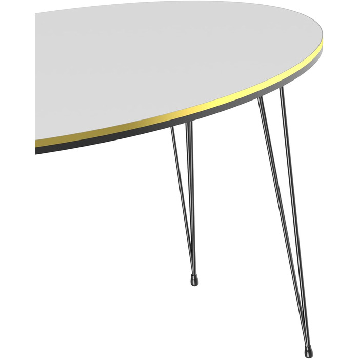 Журнальний столик Hirtshals Журнальний столик 41 x 90 x 50 см ДСП та метал Журнальний столик Диванний стіл для вітальні Спальня Мармур, Білий/Золотий (Білий/Золотий)