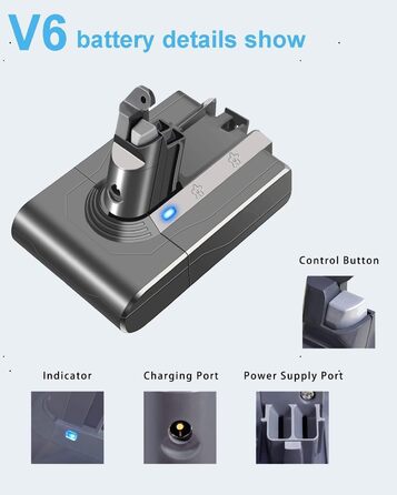 Змінна батарея DTK для Dyson V6/DC62/DC58/DC59/DC61/DC72/DC74/SV03/SV05/SV06/SV07/SV09 21,6 В 4500 мАг