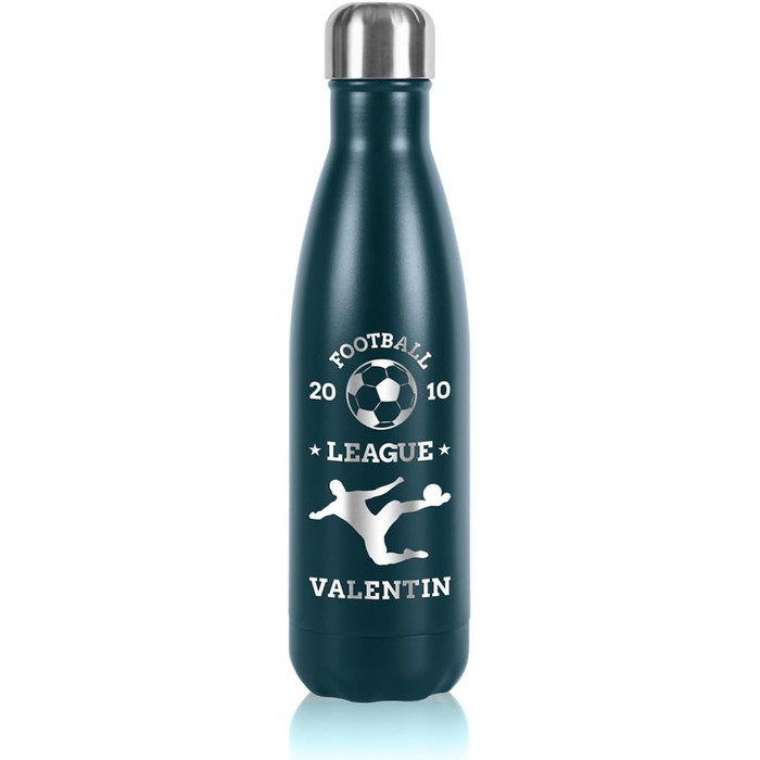 Спортивна пляшка для води з нержавіючої сталі з полярним ефектом 500 мл темно-синього кольору з гравіюванням - ізольована пляшка для води - для спорту та активного відпочинку