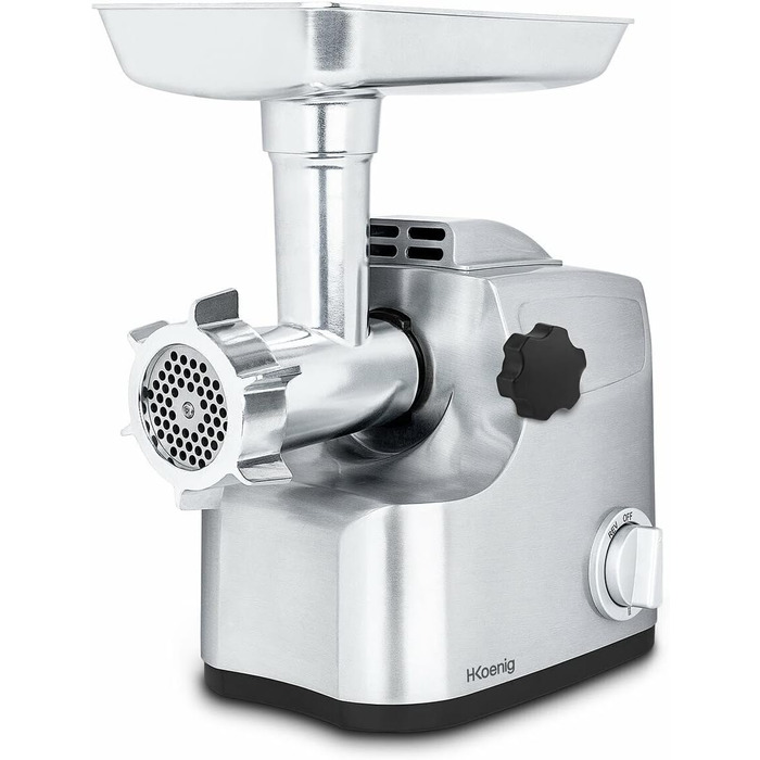 Електрична м'ясорубка H.Koenig WMG800 з нержавіючої сталі, 2 л, потужність до 2 кг/м