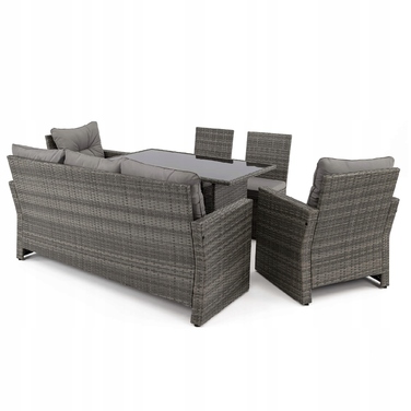 Комплект садових меблів із техноротанга EMWOmeble, сірий, 6 предметів