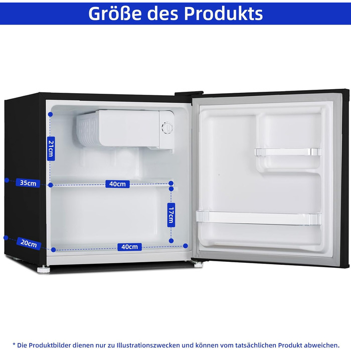 CHIQ Mini Bar: Компактний міні-холодильник 46 л з регулюванням температури, 39 дБ, для офісу, кемпінгу, спальні, готелю, чорного кольору