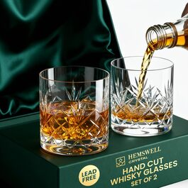 Набір склянок для віскі Glenrigg 2 шт. 310 мл – склянки-тумблери з кришталю без свинцю, з важким дном, ручна обробка, подарункова коробка